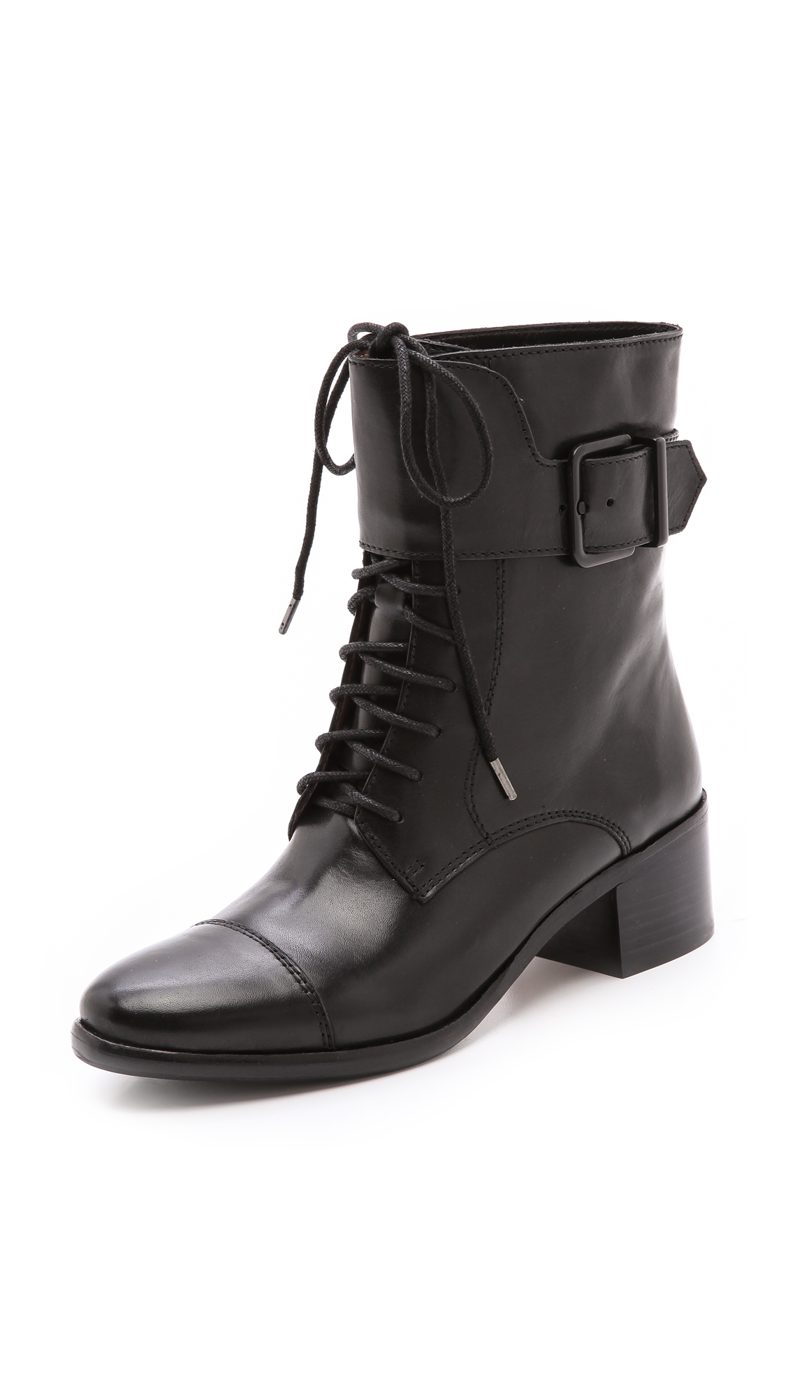 Pour La Victoire Sibel Lace Up Boots in Black - Lyst