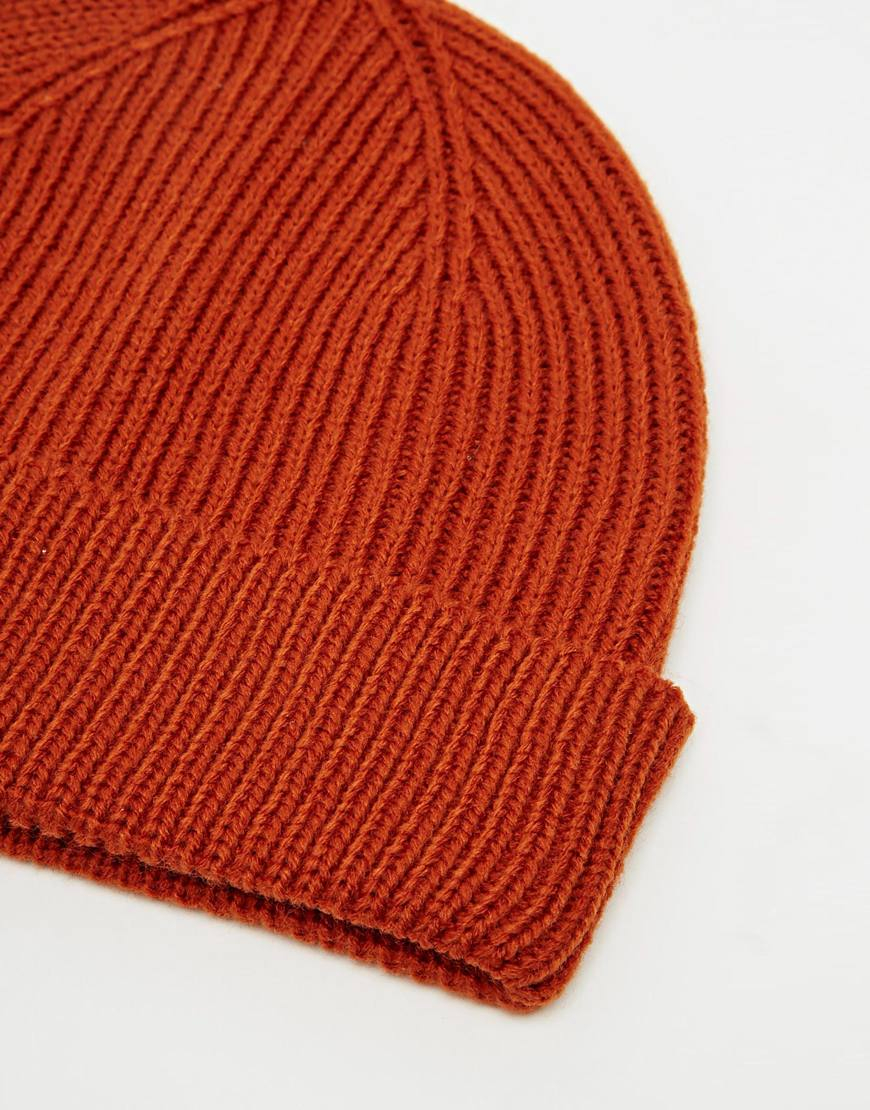 ASOS Rust Fisherman Beanie Hat in Brown for Men - Lyst