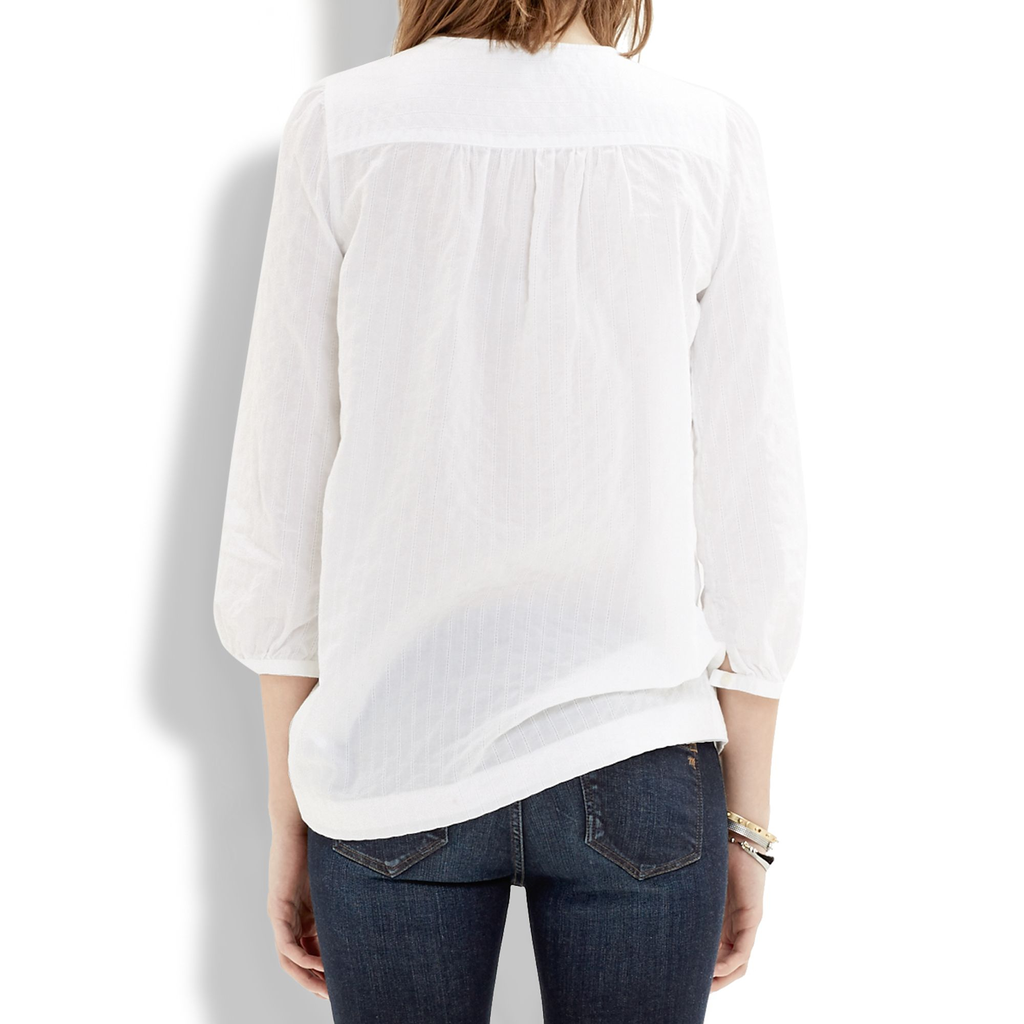 womens white pintuck blouse