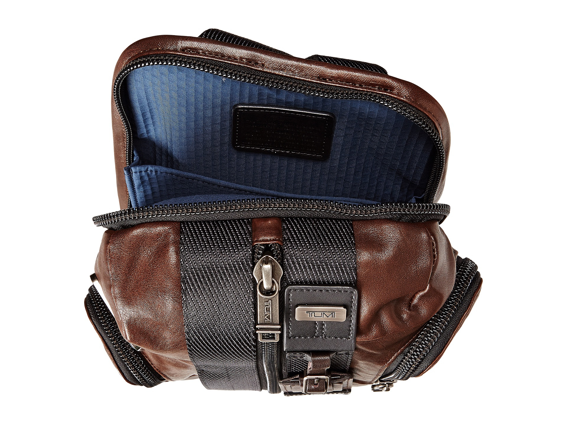 tumi leather sling bag