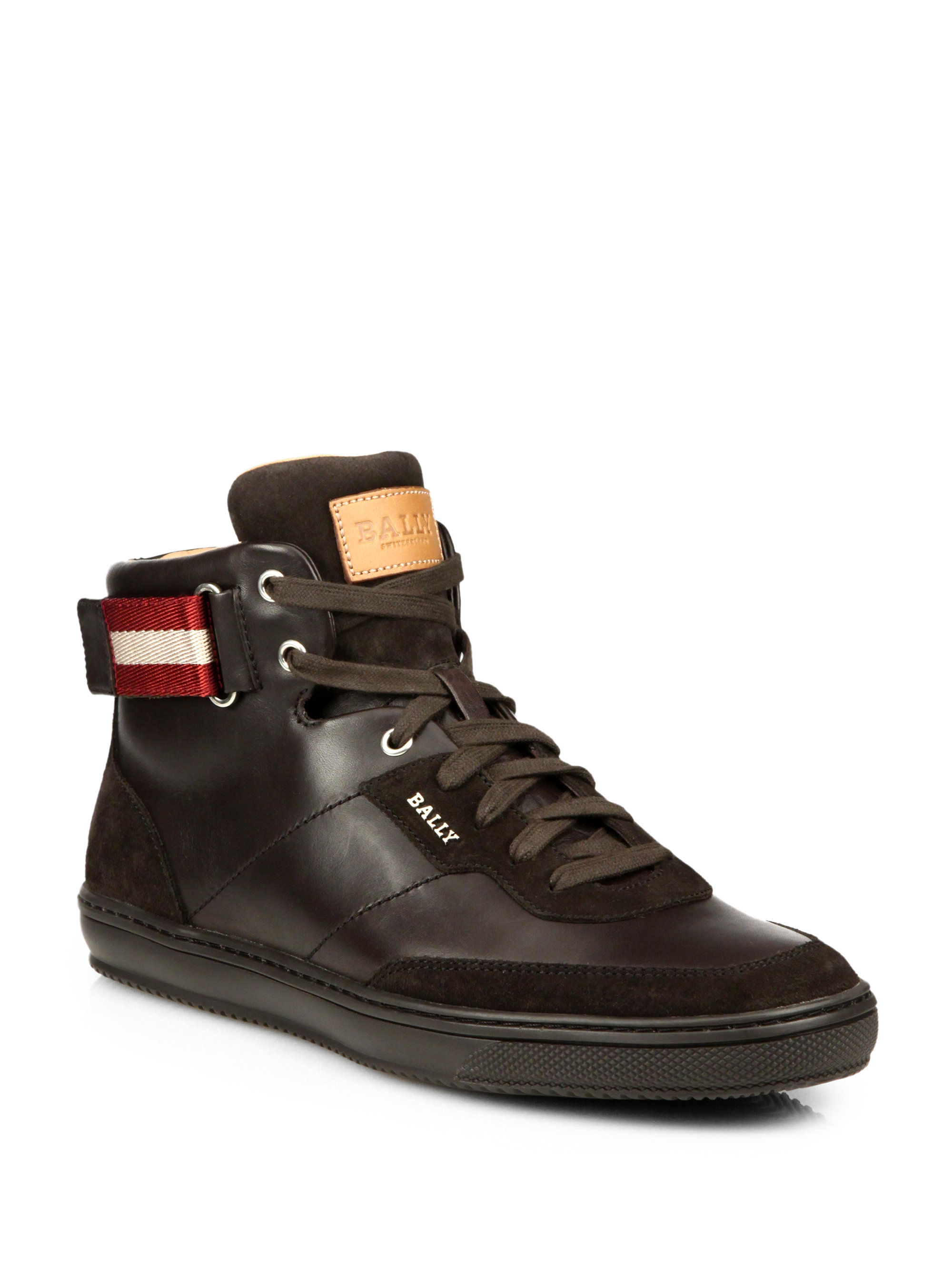 Bally Olsen Leather & Suede High-Top Sneakers in Brown for Men - Lyst