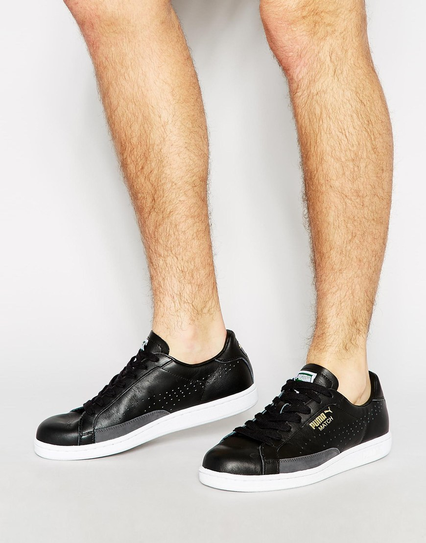 PUMA Match Leather Sneakers Black for Men | Lyst