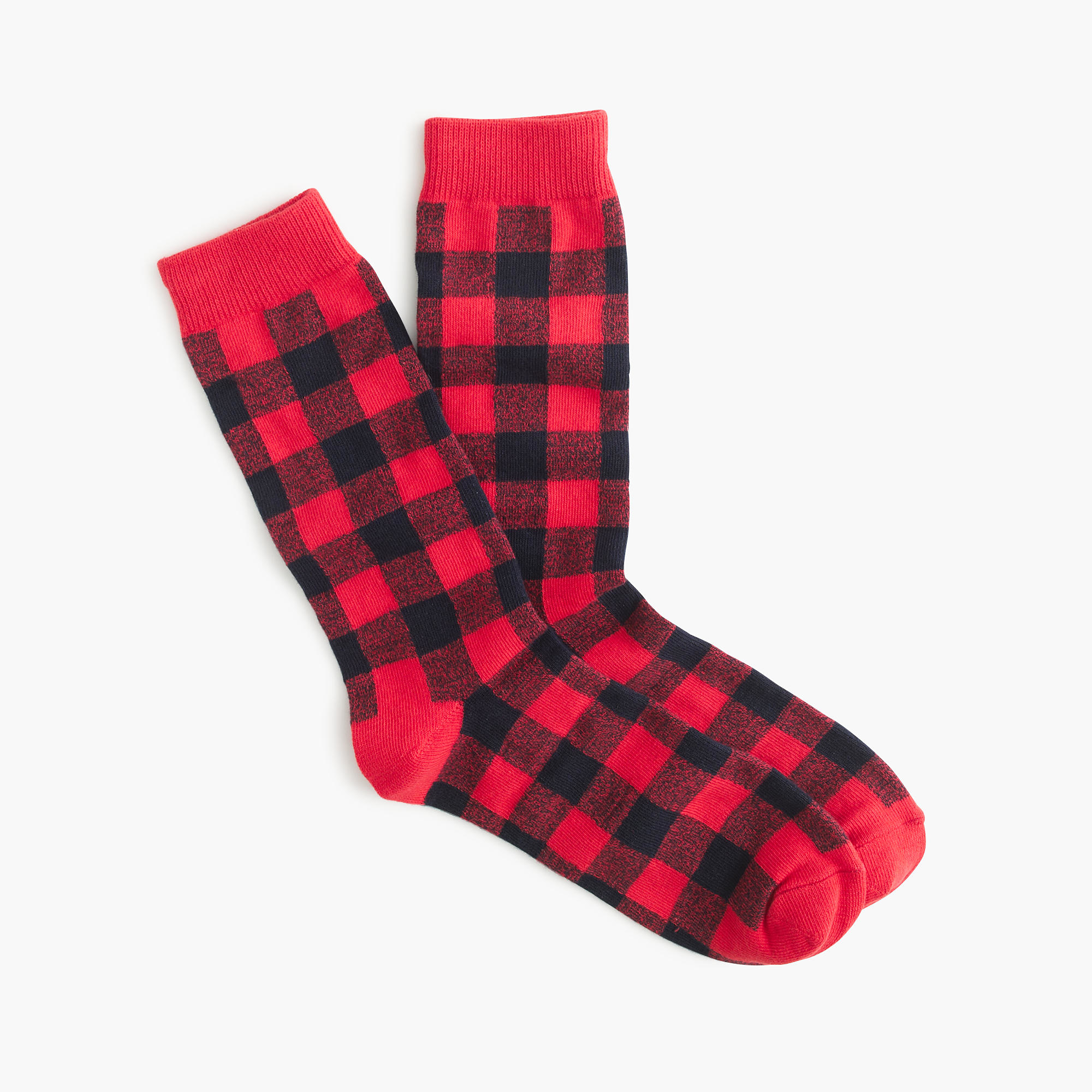 J.crew Buffalo Check Trouser Socks in Red Lyst