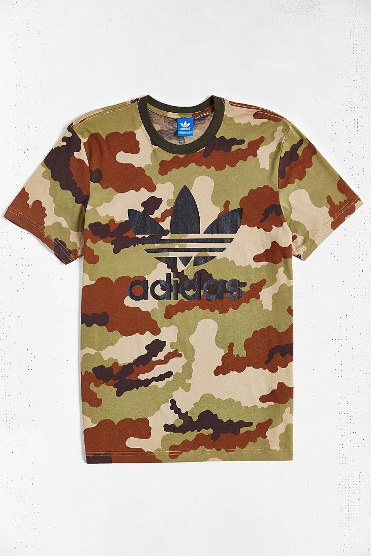 adidas originals camo trefoil t shirt khaki adidas originals camo trefoil t shirt khaki