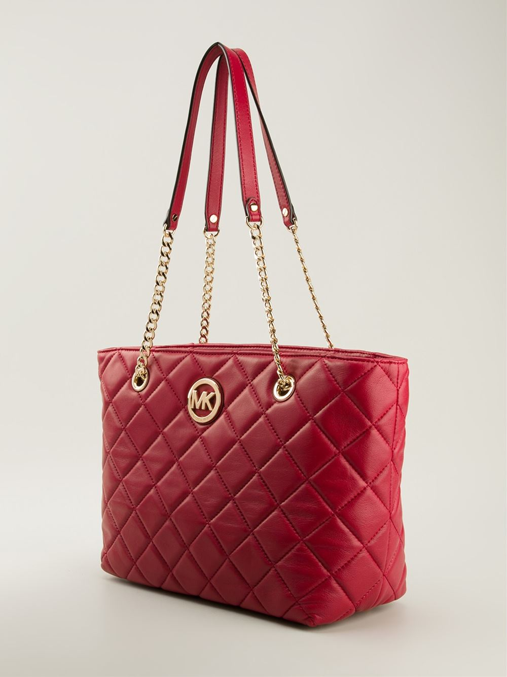 michael kors quilted bag red