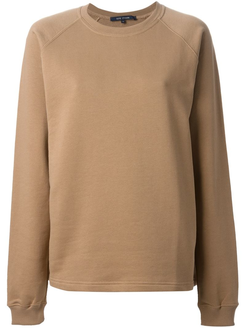 brown crew neck jumper