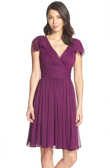 fit and flare chiffon dress