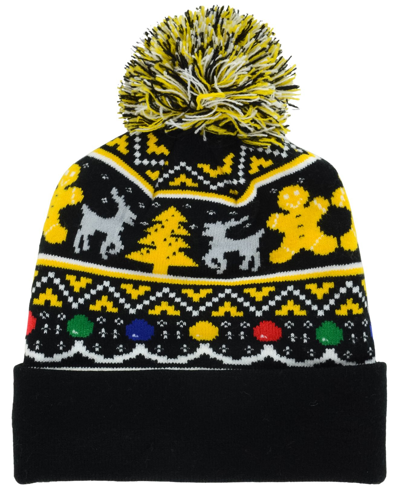 KTZ Pittsburgh Steelers Christmas Sweater Pom Knit Hat for 