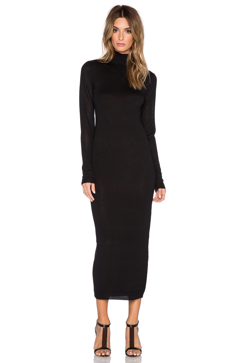 black long sleeve sweater dress