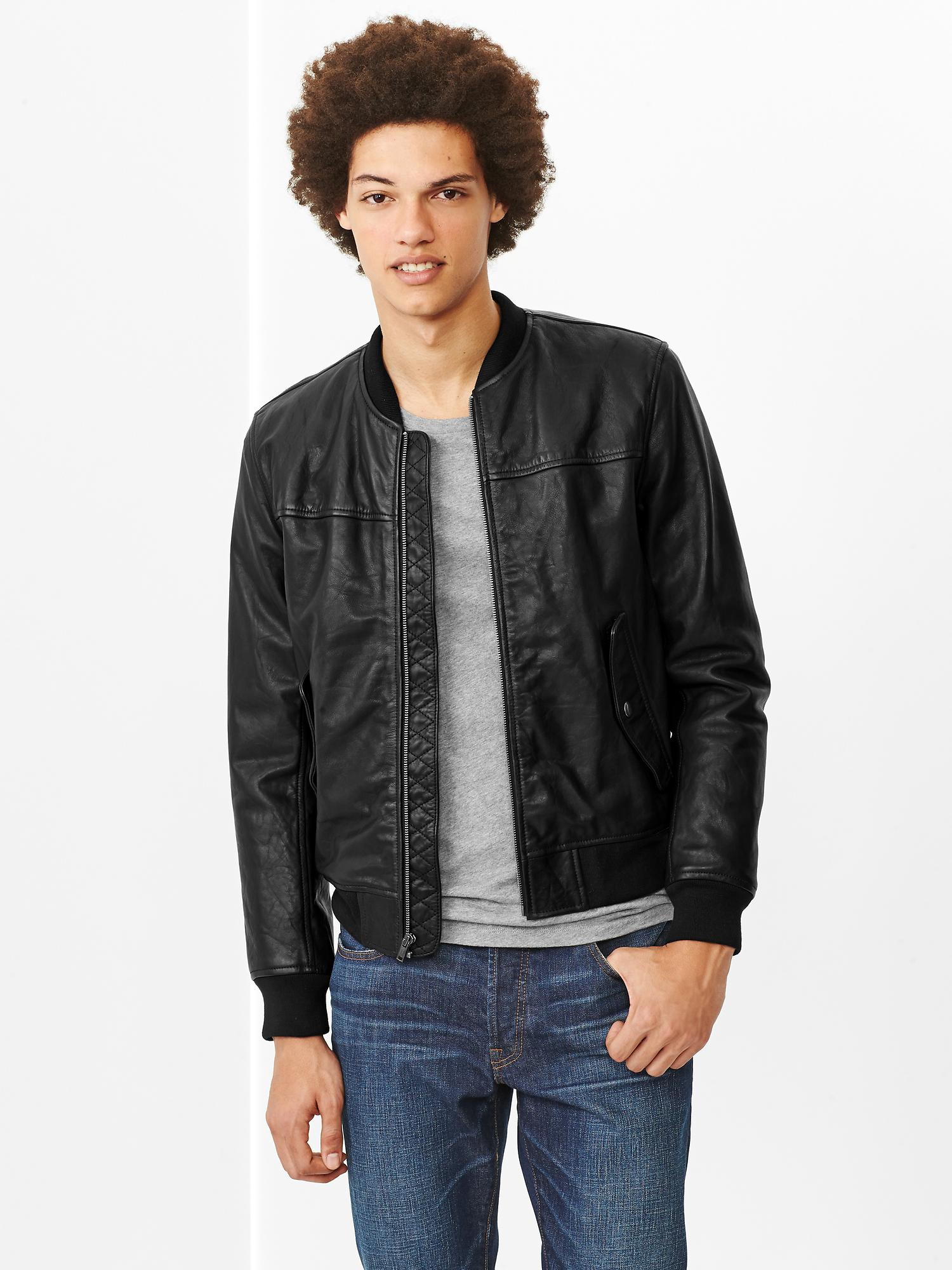 gap leather bomber jacket