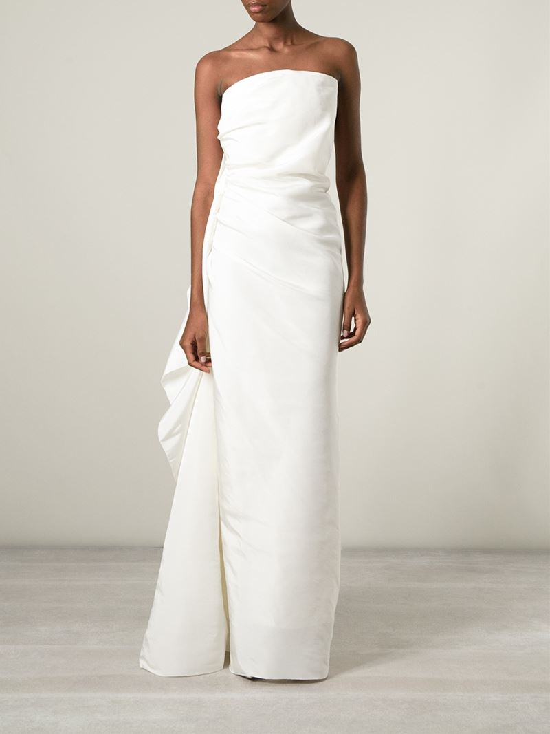 Lanvin Strapless Bridal Dress in White | Lyst