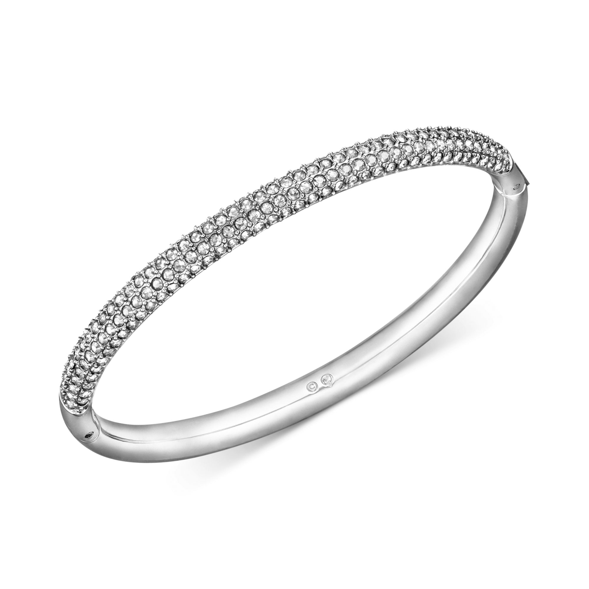 Swarovski Stainless Steel Crystal Bangle Bracelet in Silver (steel) | Lyst