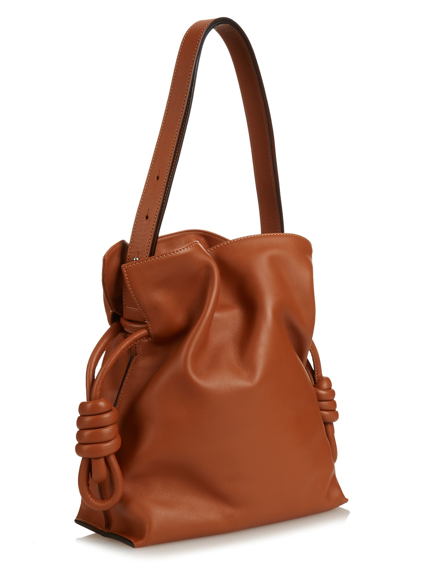 Lyst - Loewe Flamenco Knot Leather Bag in Brown