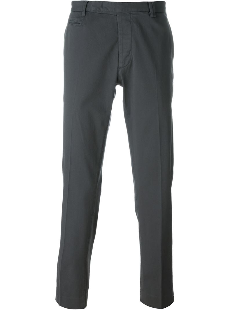 Fendi Straight Leg Trousers in Gray for Men