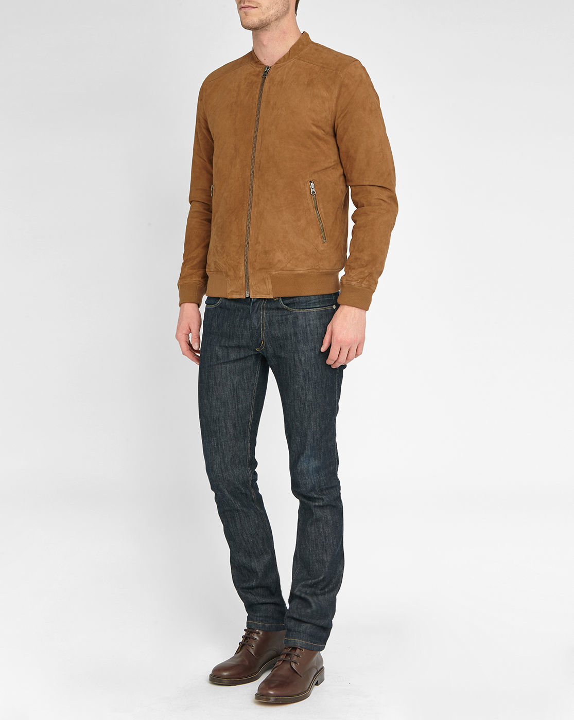 Selected Brown Shrag Suede Jacket in Brown for Men | Lyst