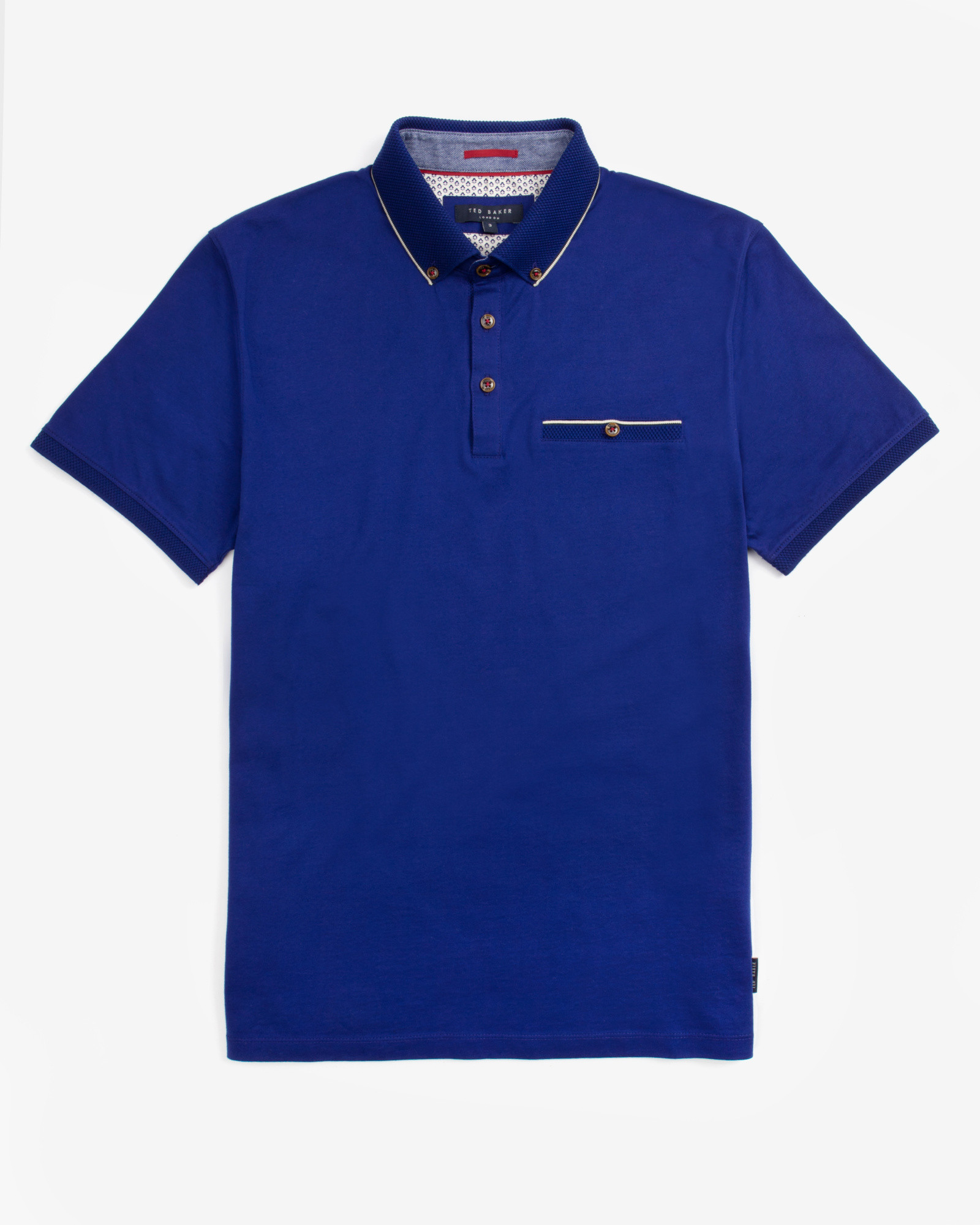 Ted baker Knitted Collar Polo Shirt in Blue for Men Lyst