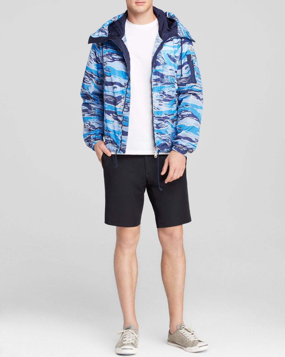 Moncler Synthetic 'fayence' Padded Jacket in Blue Camo (Blue) for Men - Lyst