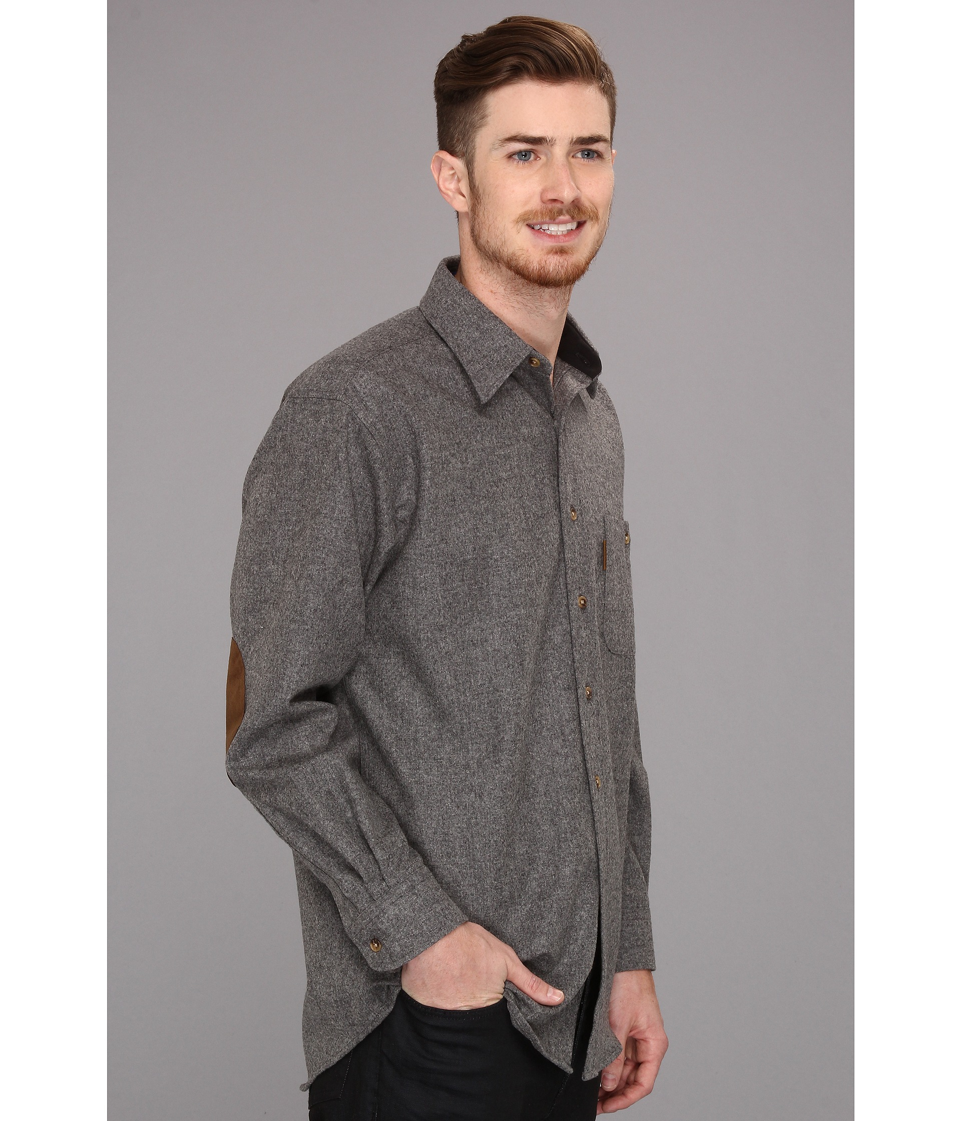 men's button down shirt with elbow patches