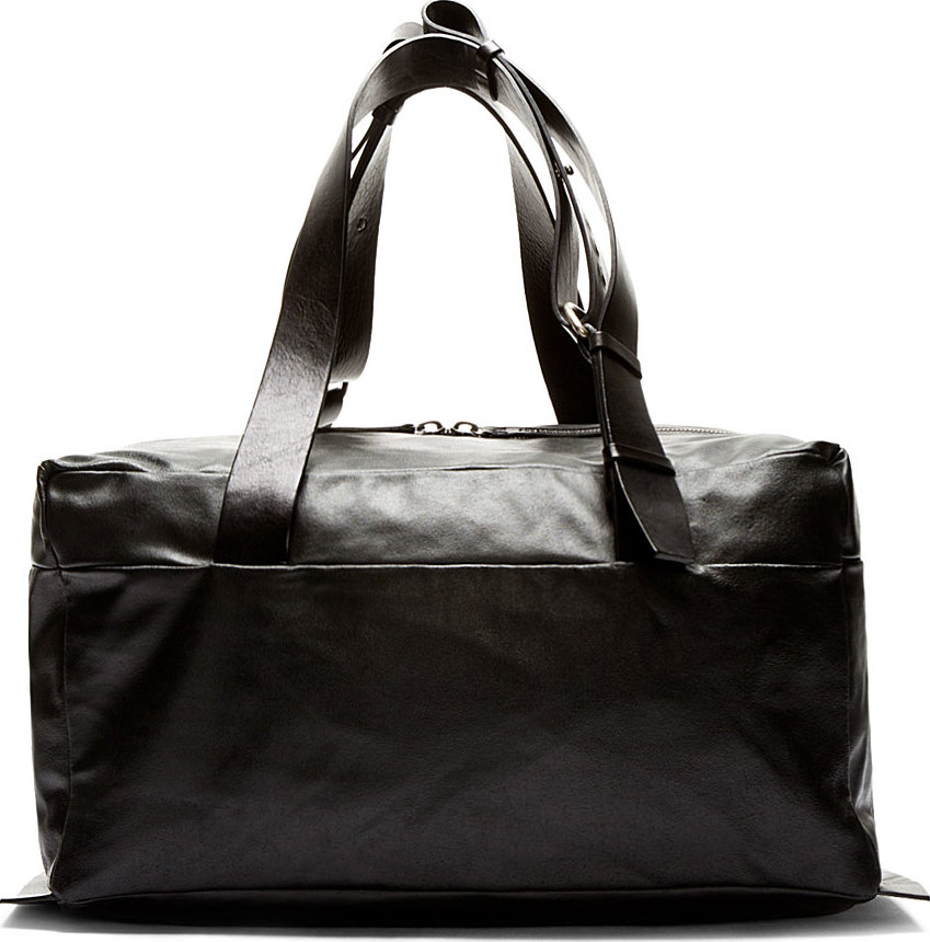Ann Demeulemeester Black Leather Duffle Bag in Black for Men | Lyst