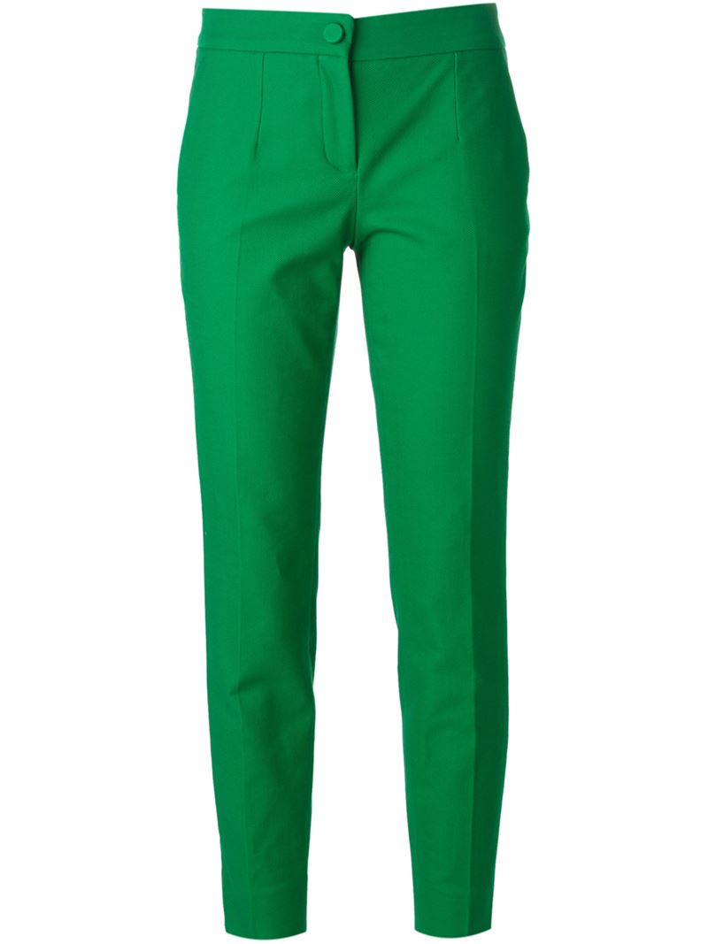 Lyst - Dolce & Gabbana Cigarette Trousers in Green