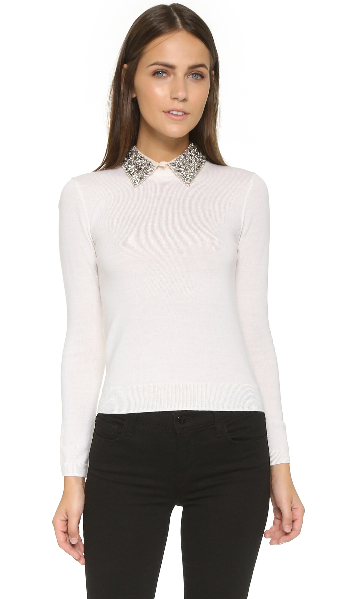 embellished collar sweater