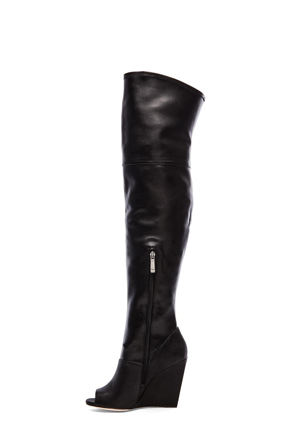 open toe over the knee wedge boots