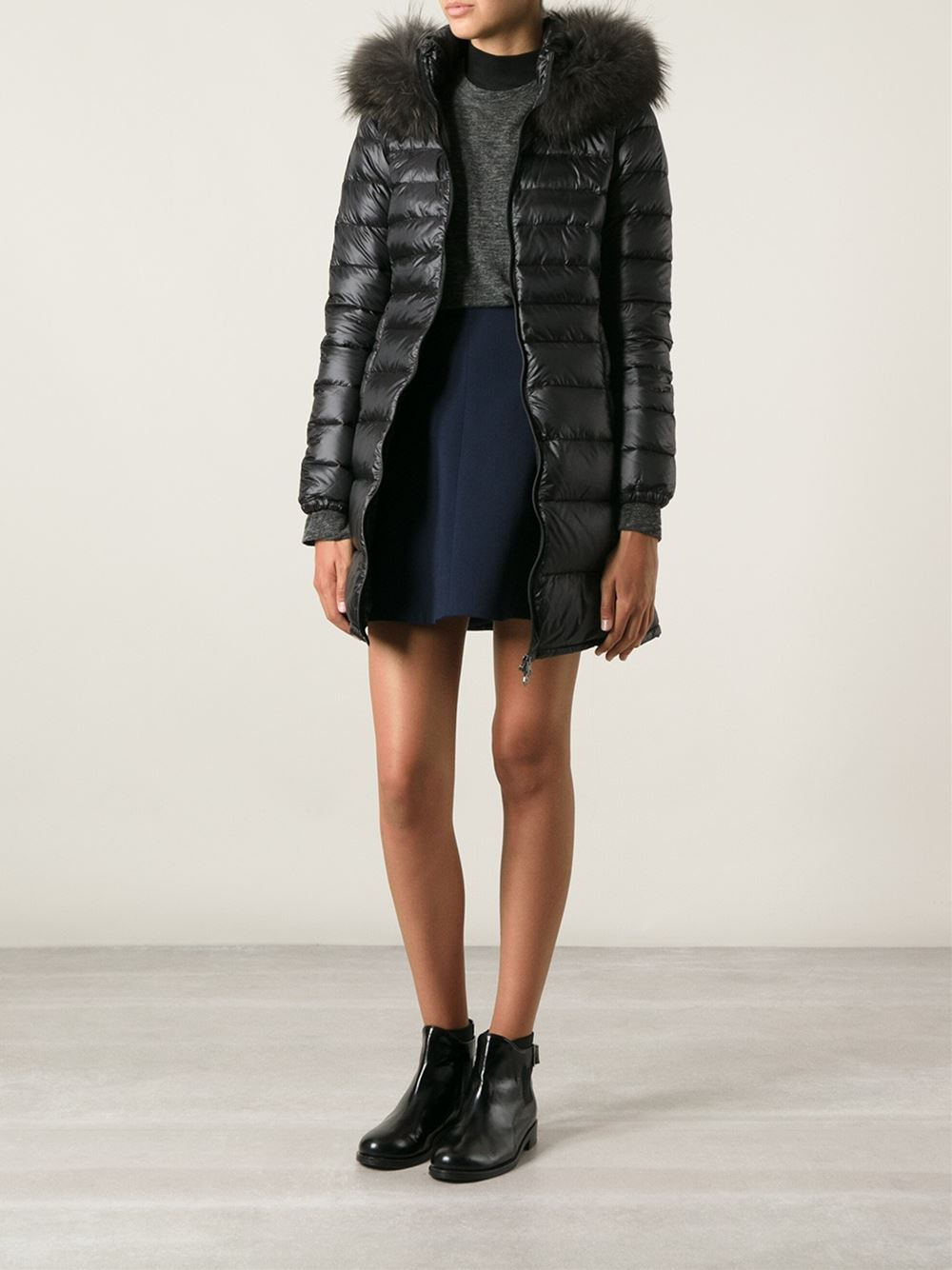 Duvetica alia coat with fur trim cheap