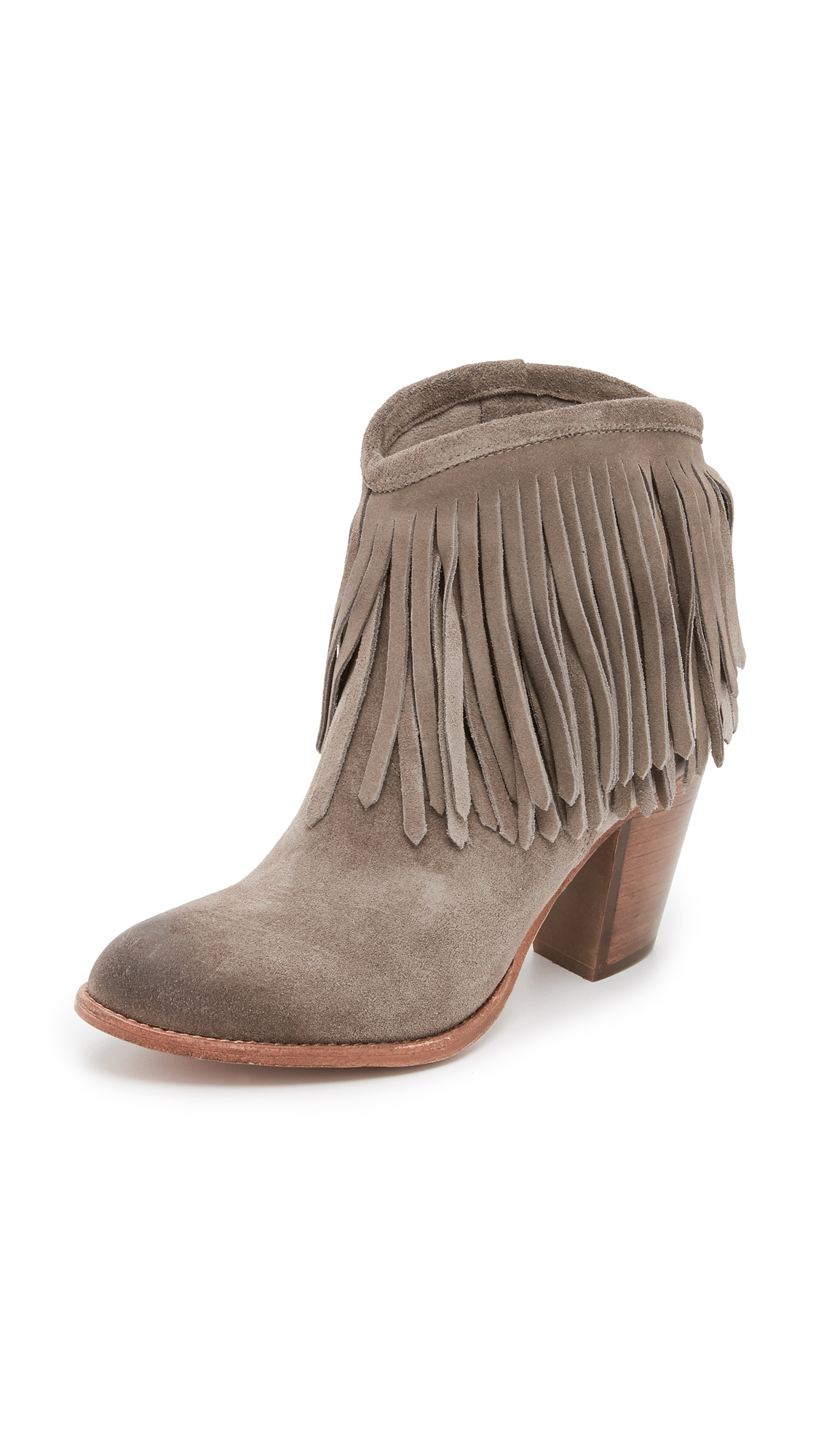 Frye Suede Ilana Fringe Short Booties 