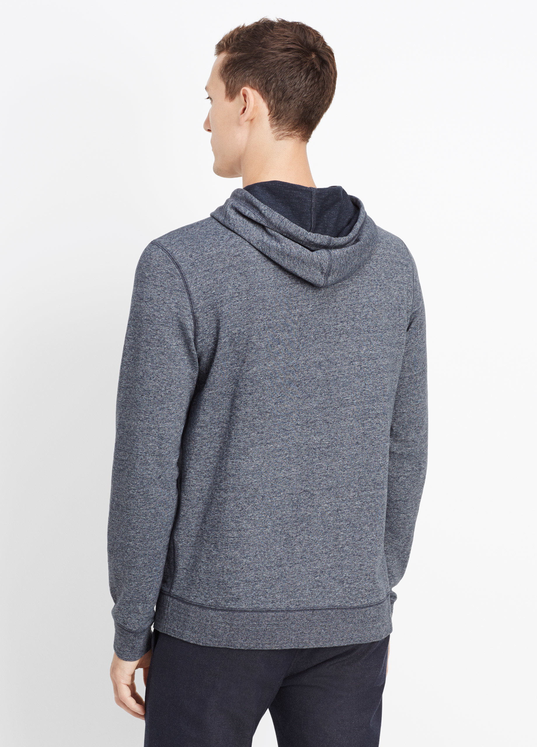 Vince French Terry Pullover Hoodie in Blue for Men - Lyst