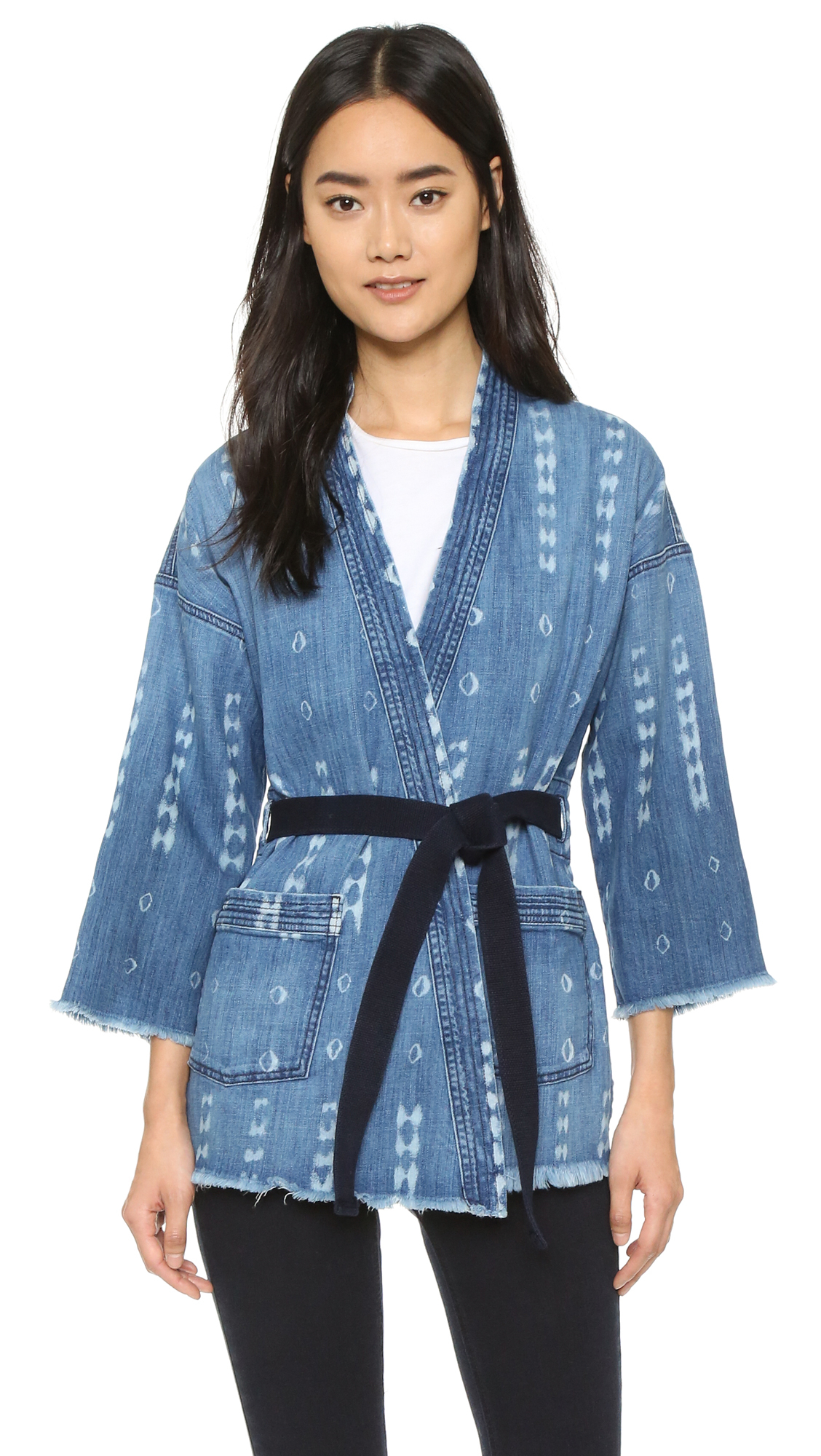 Current/Elliott The Kimono Jacket in Blue - Lyst