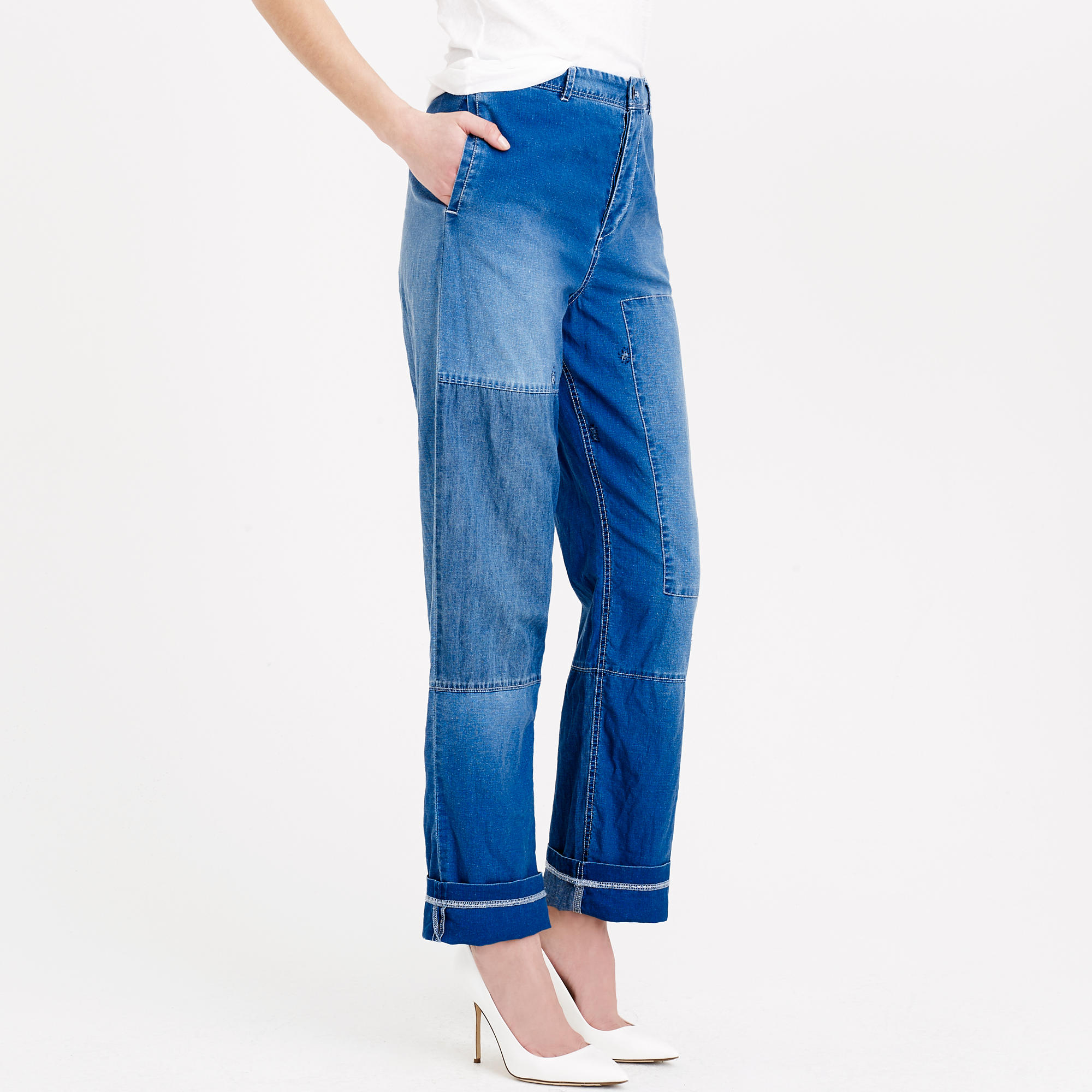 J.Crew Patchwork Indigo Pant in Blue Lyst