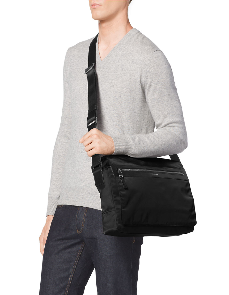 Michael Kors Synthetic Parker Nylon Messenger Bag in Black for Men - Lyst