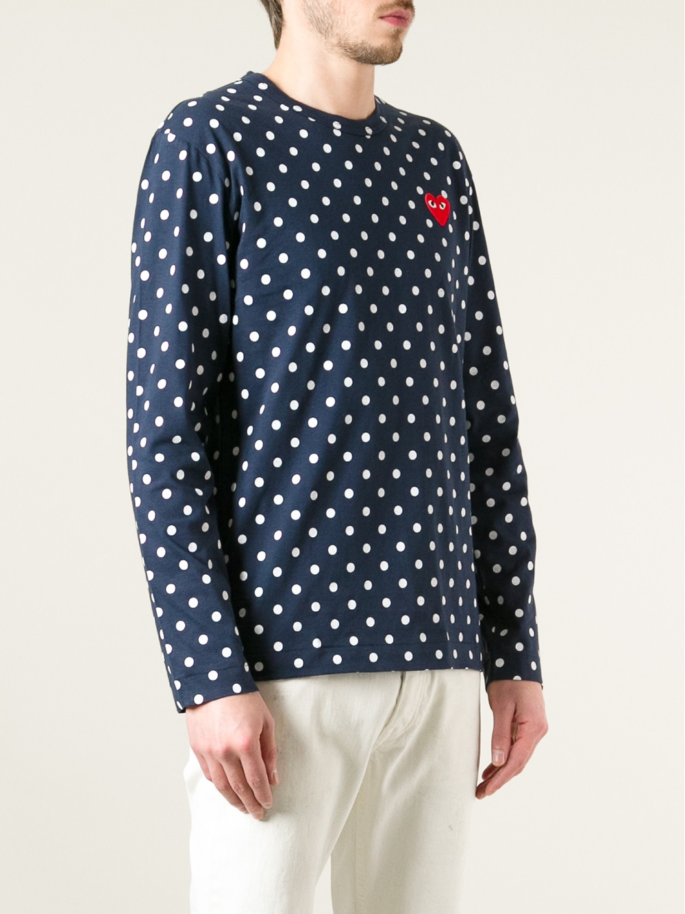 comme des garcons polka dot long sleeve