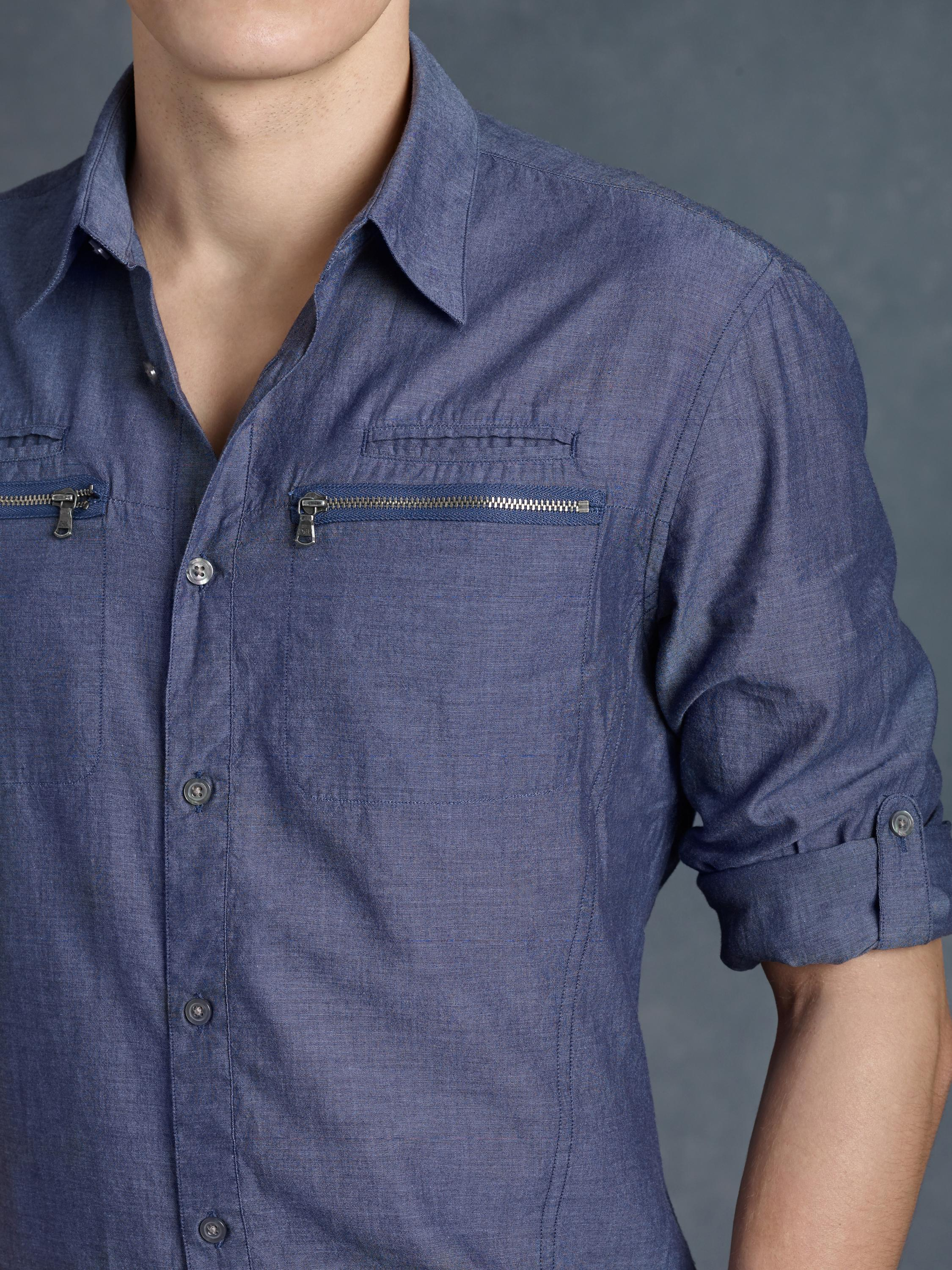 Button up shirt with zipper top