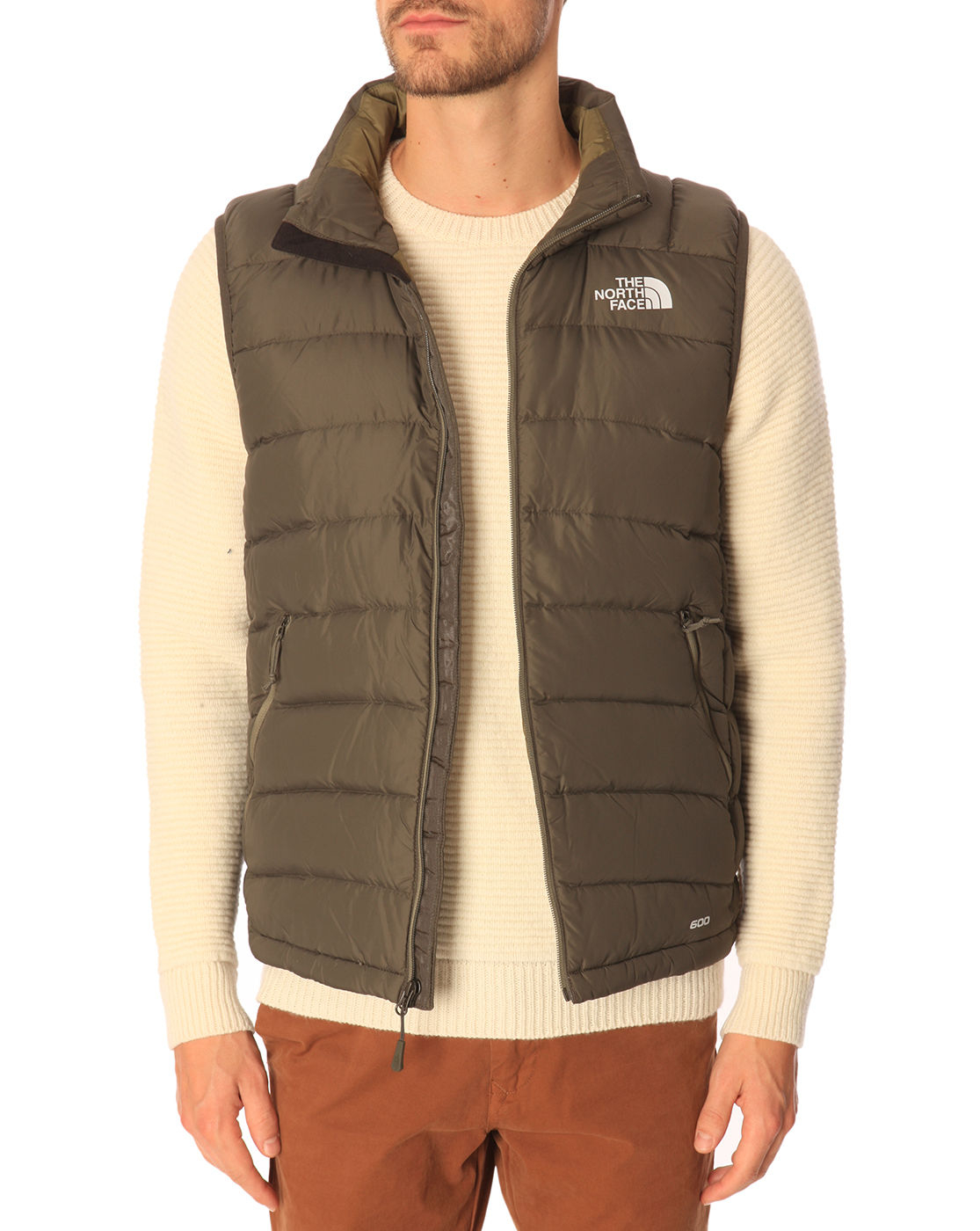 The north face La Paz Khaki Sleeveless Down Jacket in Khaki for Men Lyst