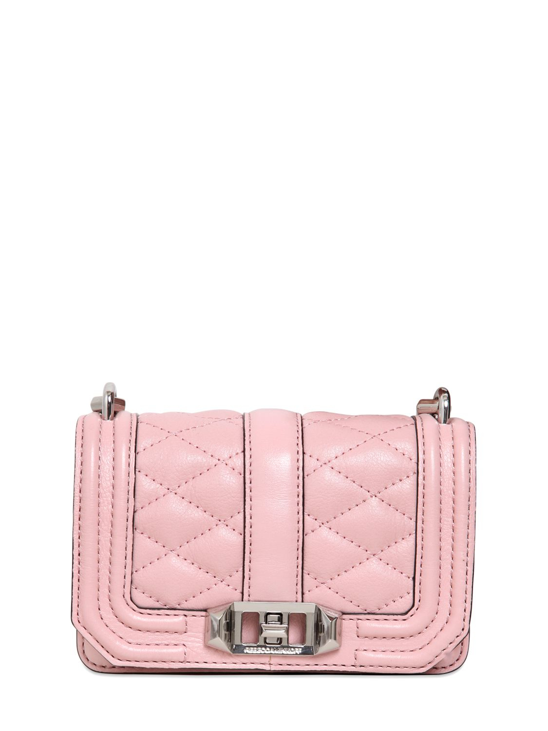 Lyst - Rebecca Minkoff Mini Love Quilted Leather Shoulder Bag in Pink