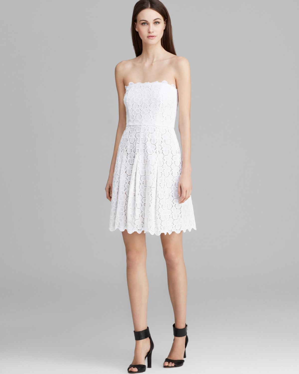 strapless eyelet dress
