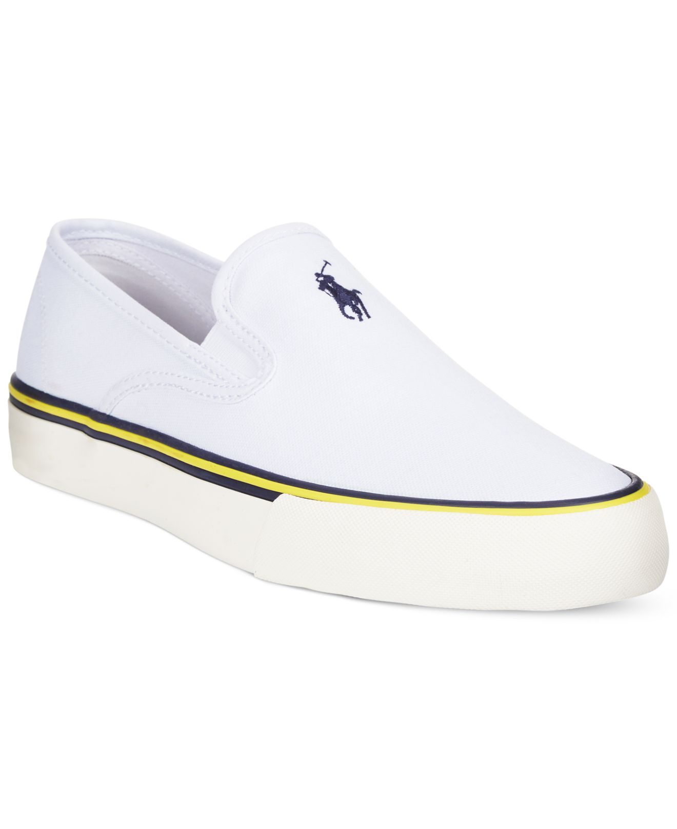 ralph lauren white slip on shoes