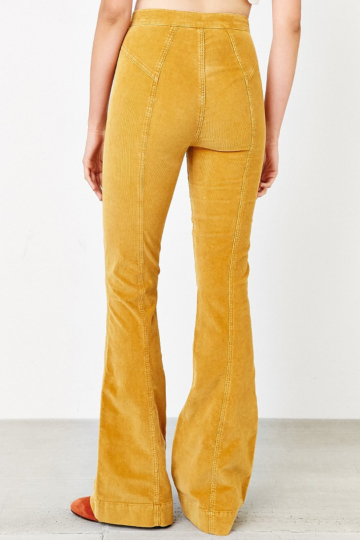orange corduroy flare pants