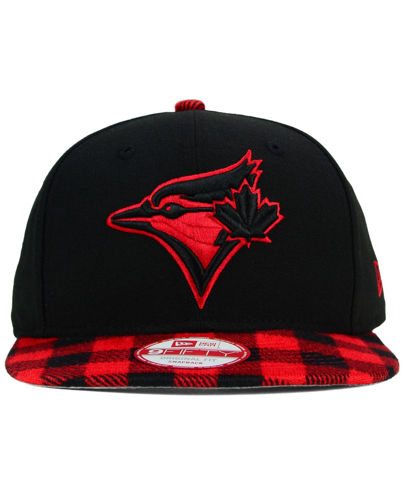 Ktz Toronto Blue Jays Premium Plaid 9fifty Snapback Cap In Red For Men Lyst