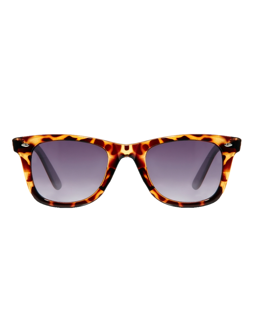 Lyst Asos Wayfarer Sunglasses with Wood Grain Effect Arms in Brown