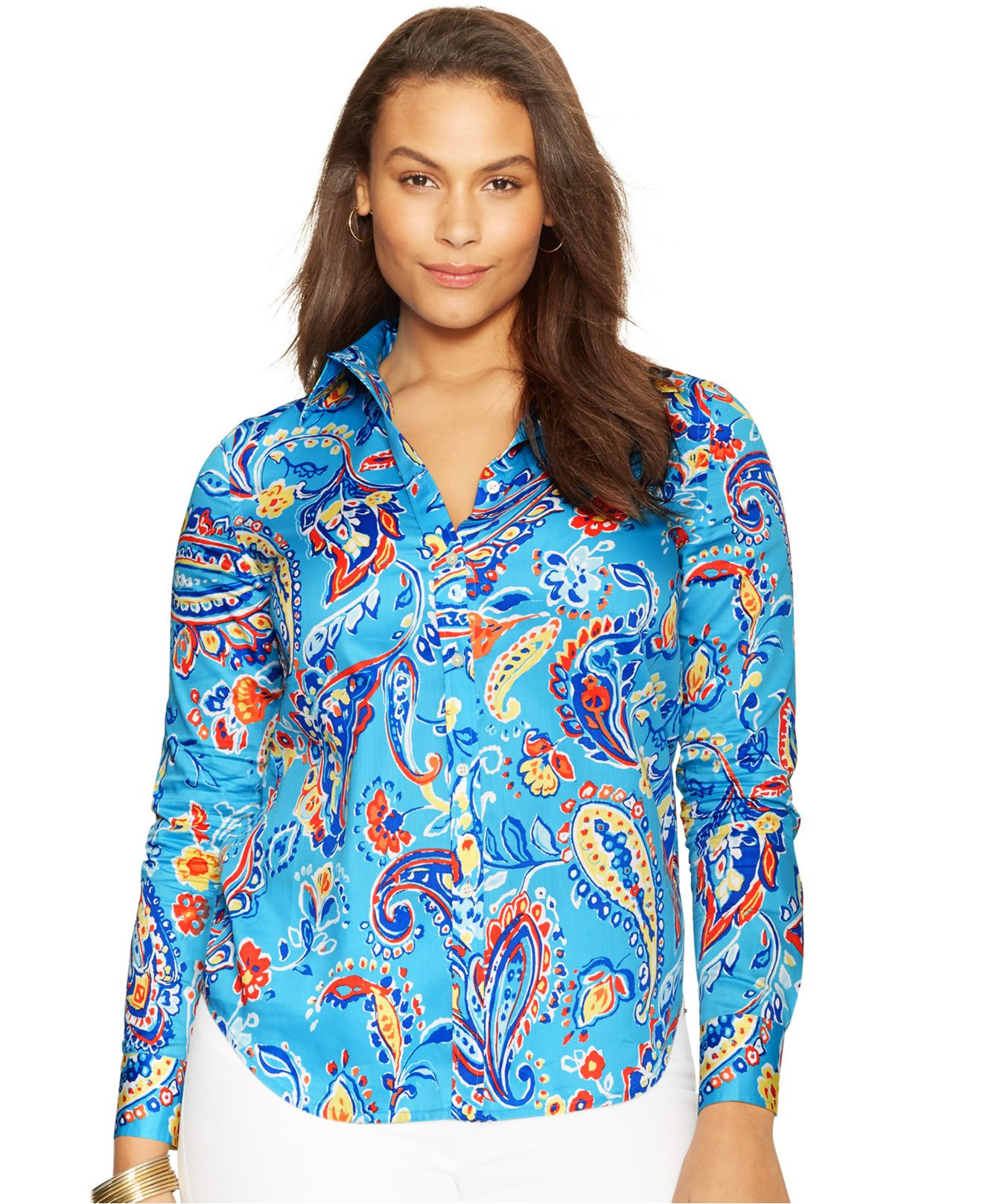 ralph lauren women's paisley shirt