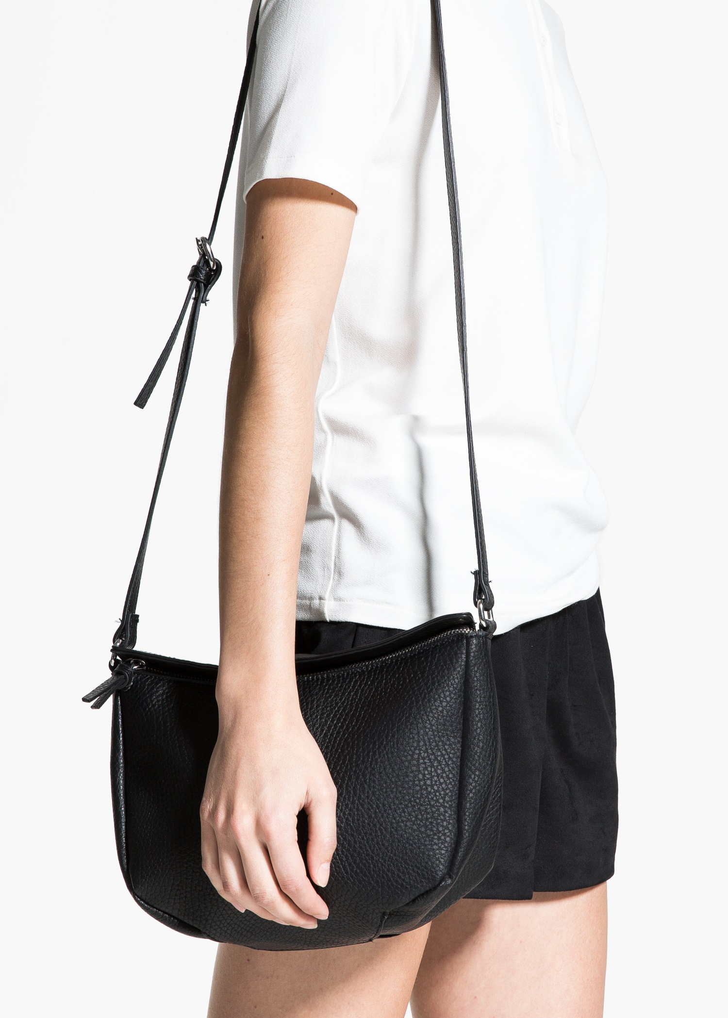 Mango Pebbled CrossBody Bag in Black Lyst