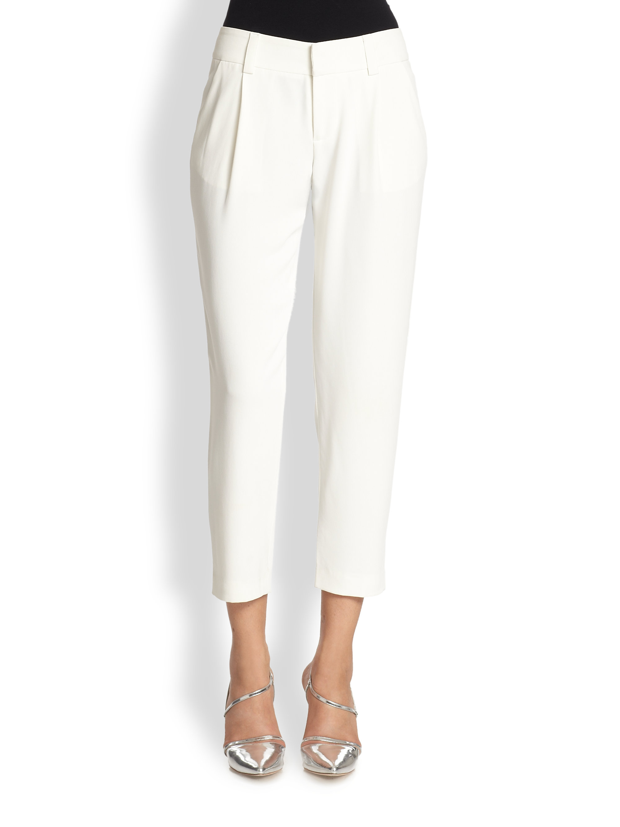 alice and olivia white jeans
