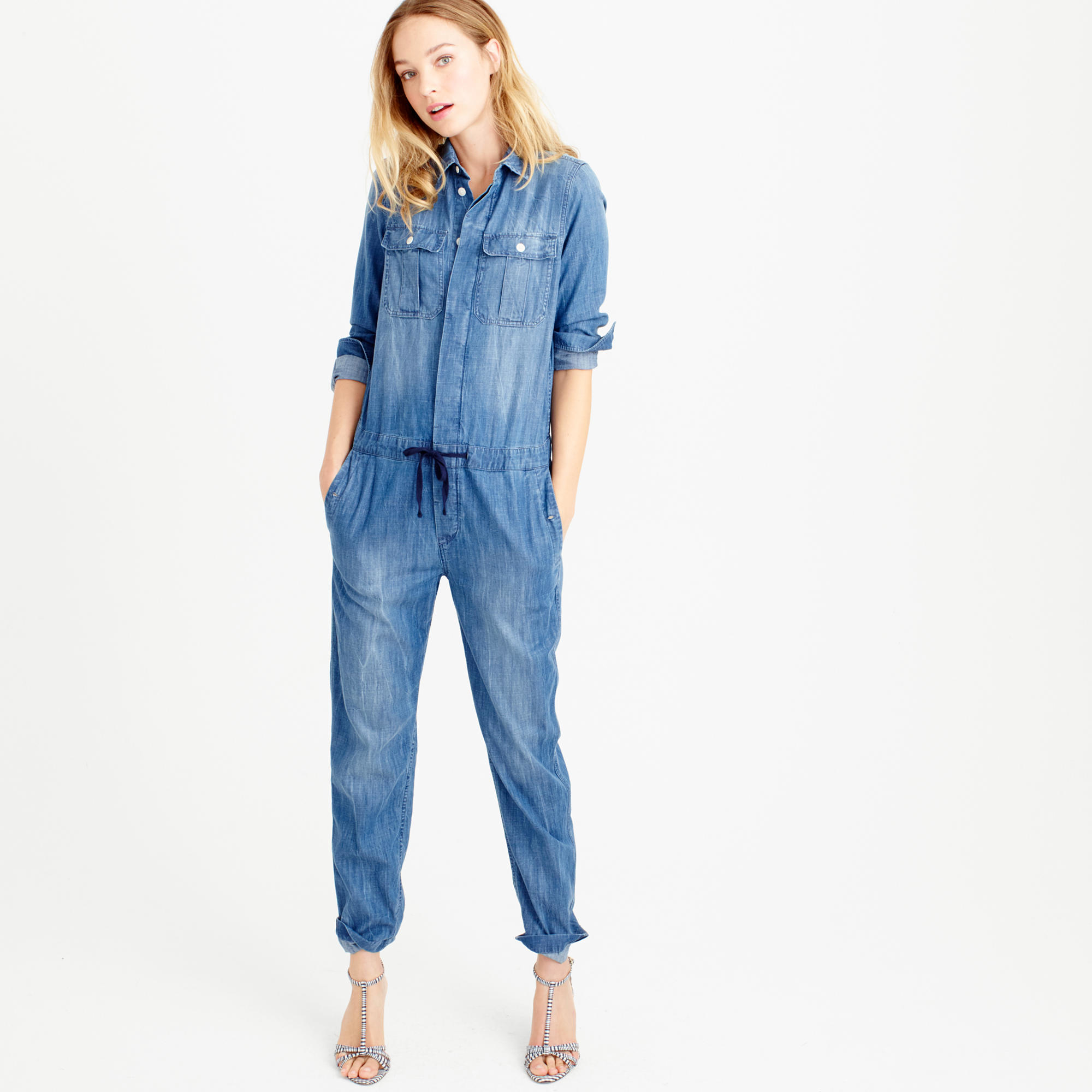 j crew denim jumpsuit