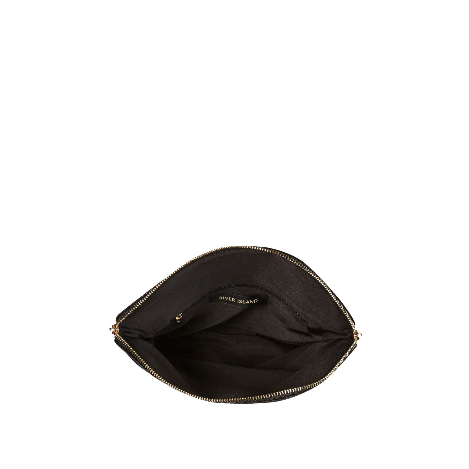 River island Black Large Asymmetric Zip Clutch Bag in Black Lyst