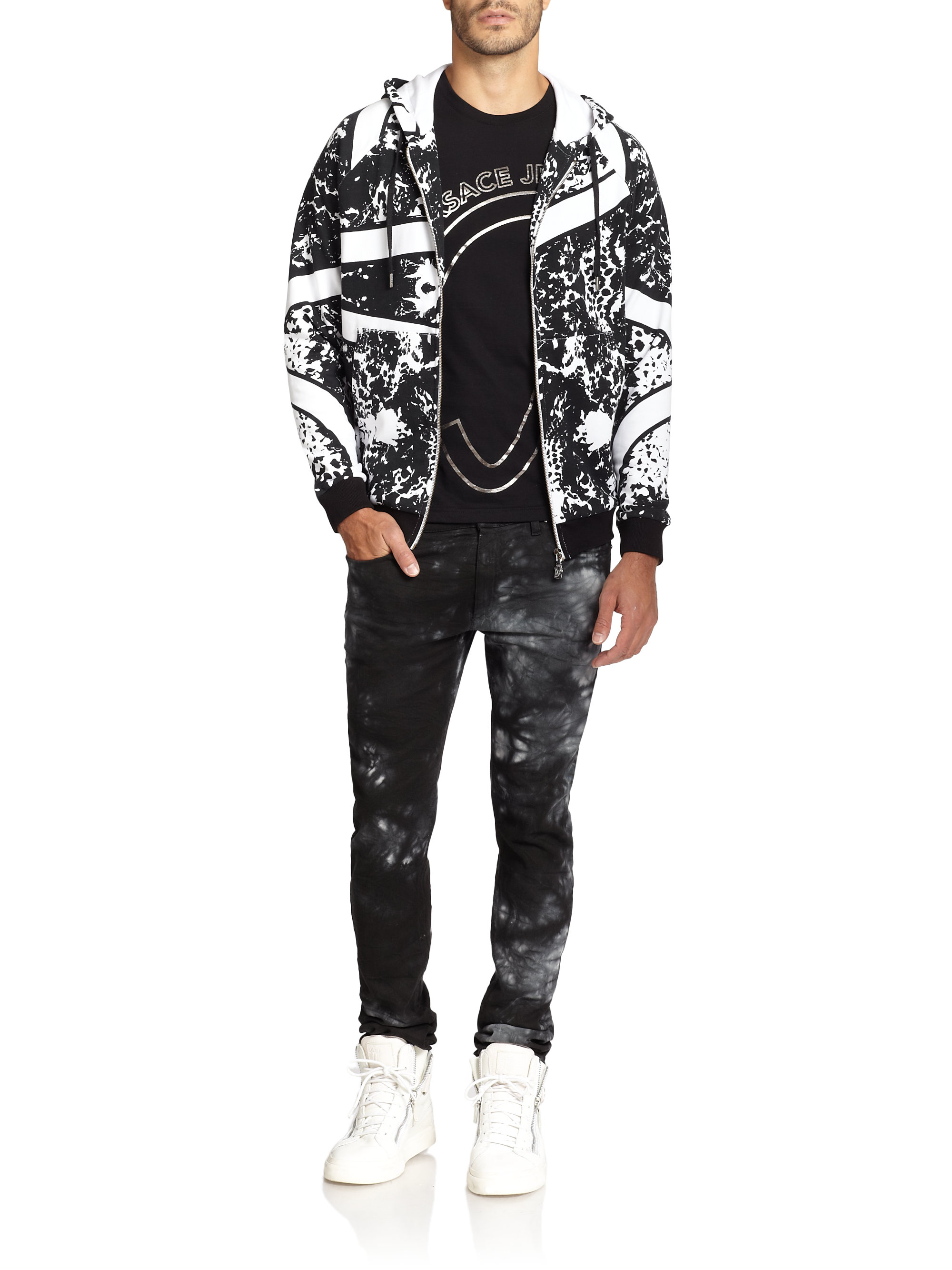 Splatter print hoodie