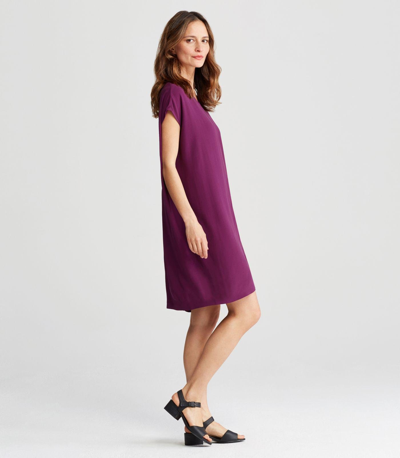 gathered v neck dress