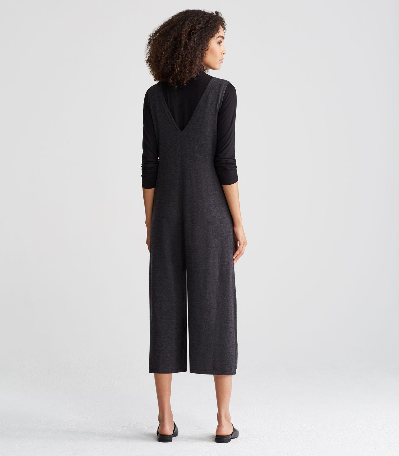 v neck cropped jumpsuit