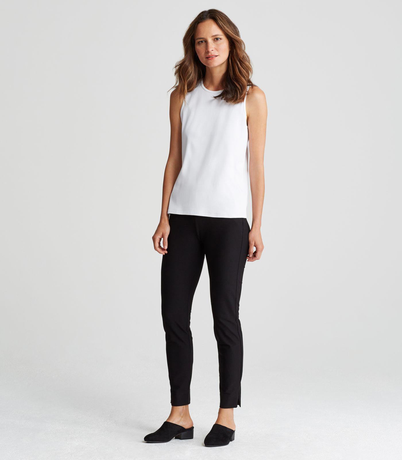 NEW Eileen Fisher Stretch Crepe Slim Ankle Pants in Black Size XS #P710